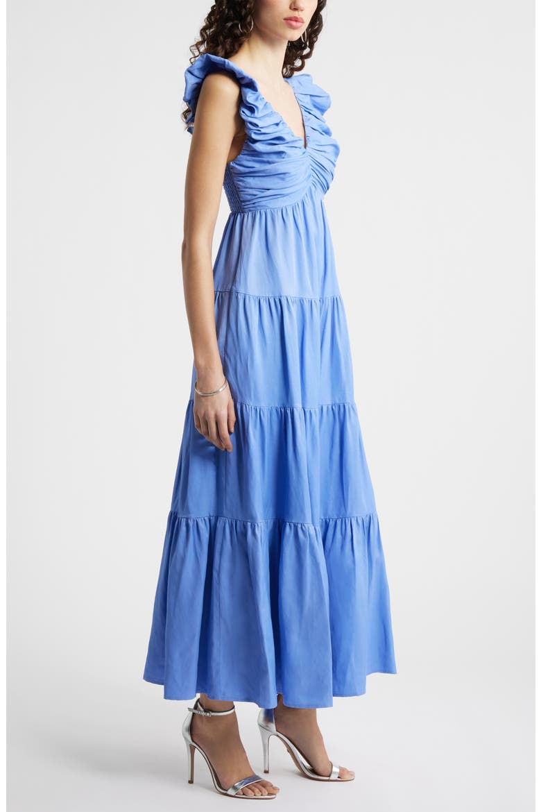 Ruffle Maxi Dress, Alternate, color, BLUE PERSIA
