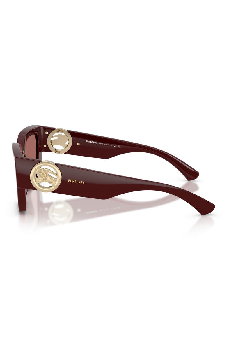 53mm Square Sunglasses, Alternate, color, BORDEAUX / DARK VIOLET