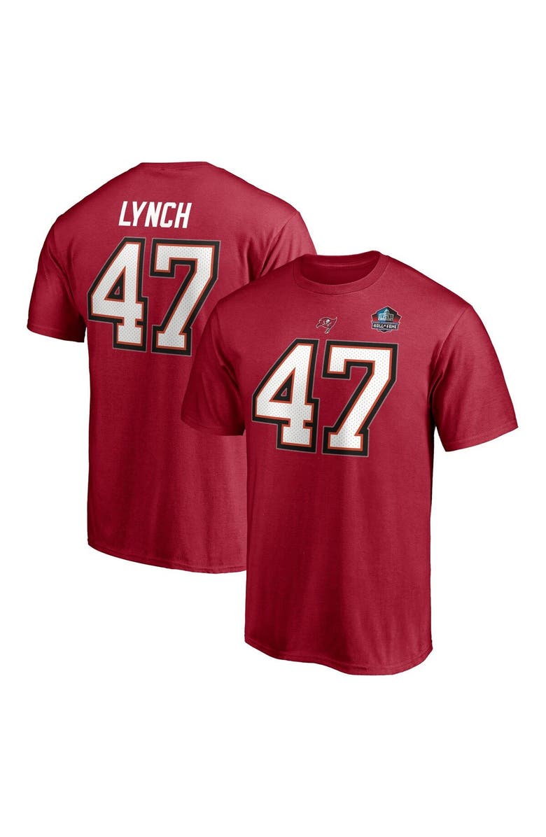 FANATICS Men's Fanatics Branded John Lynch Red Tampa Bay Buccaneers NFL Hall of Fame Class of 2021 Name & Number T-Shirt, Main, color, 