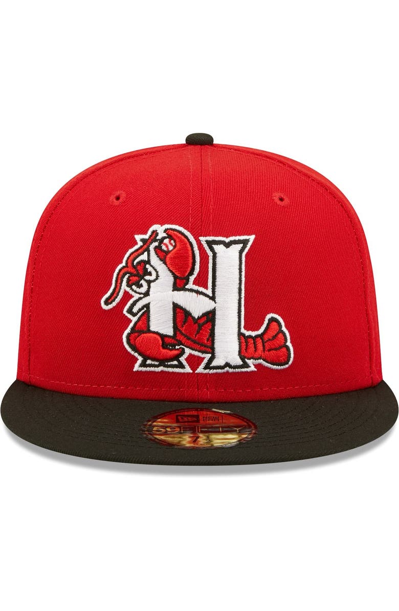 New Era Men's New Era Red Hickory Crawdads Authentic Collection Team Home 59FIFTY Fitted Hat, Alternate, color, Red