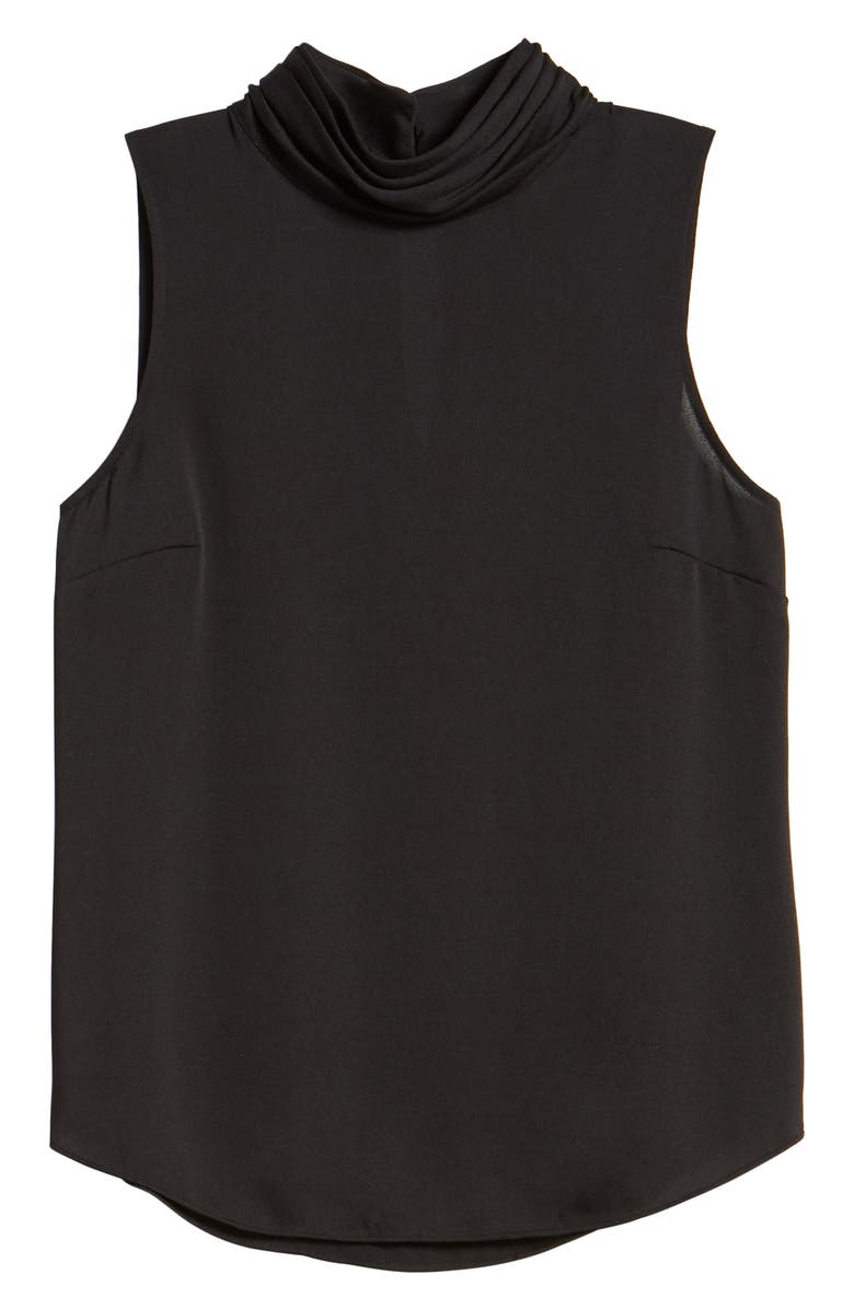 Vince Camuto Mock Neck Hammered Satin Sleeveless Top, Alternate, color, 