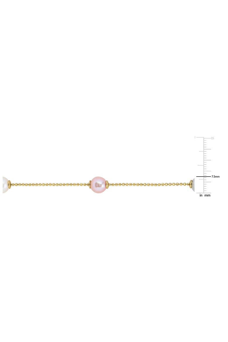 Cultured Pearl Station Necklace, Alternate, color, GOLD