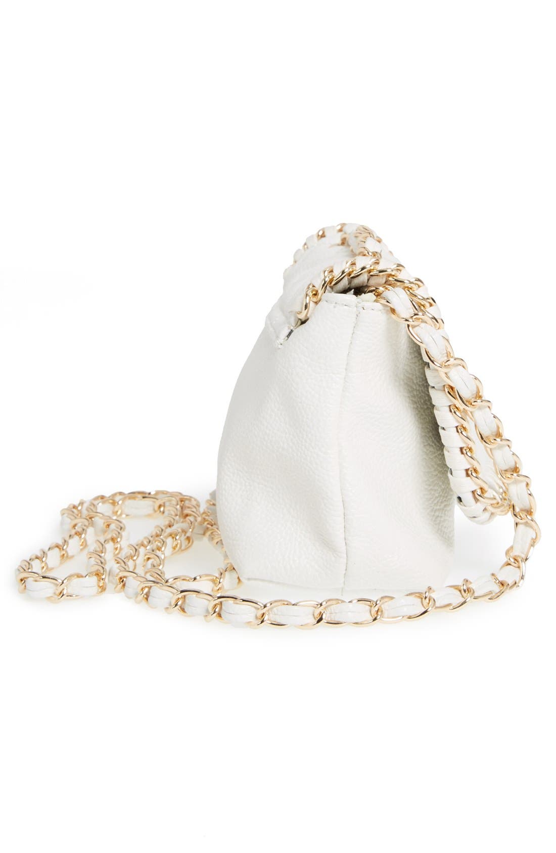 Quilted Flap Faux Leather Crossbody Bag, Alternate, color, WHITE