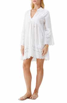 Melissa Odabash Sebenna Cotton Eyelet Cover-Up Dress