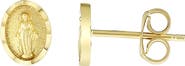 Queen Jewels 14k Gold Virgin Mary Stud Earrings