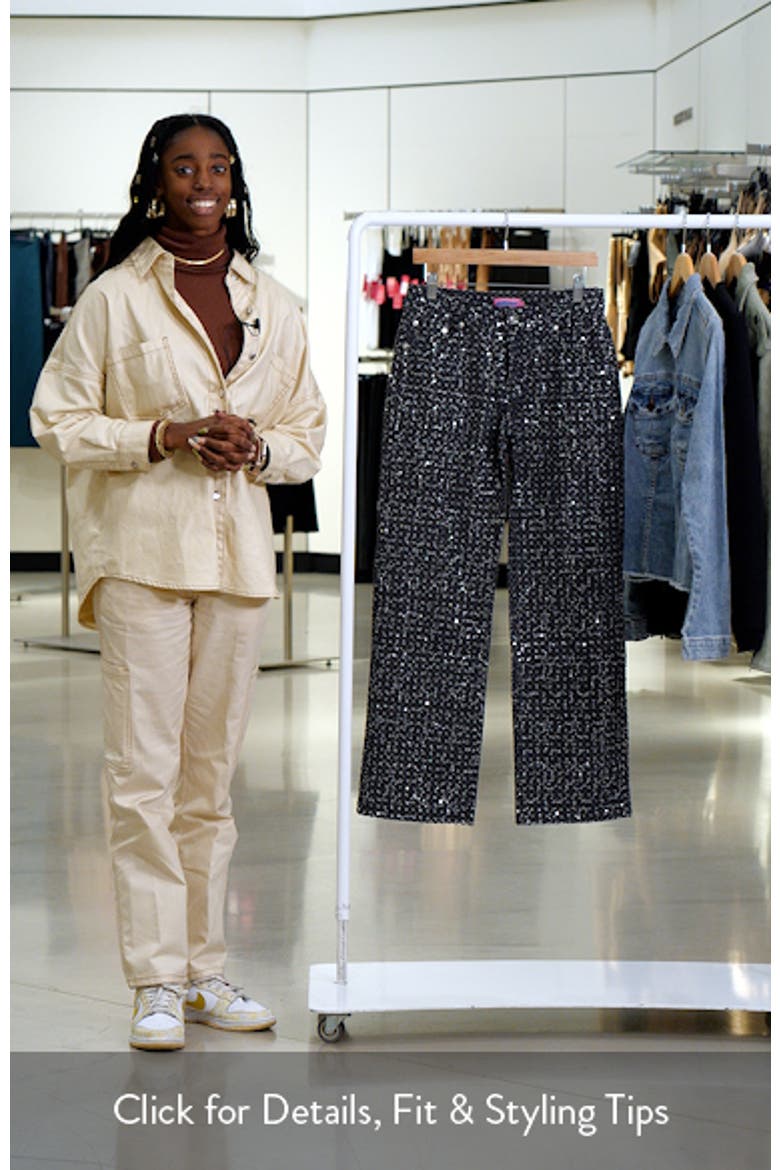 Nyah Sequin Low Rise Wide Leg Jeans video