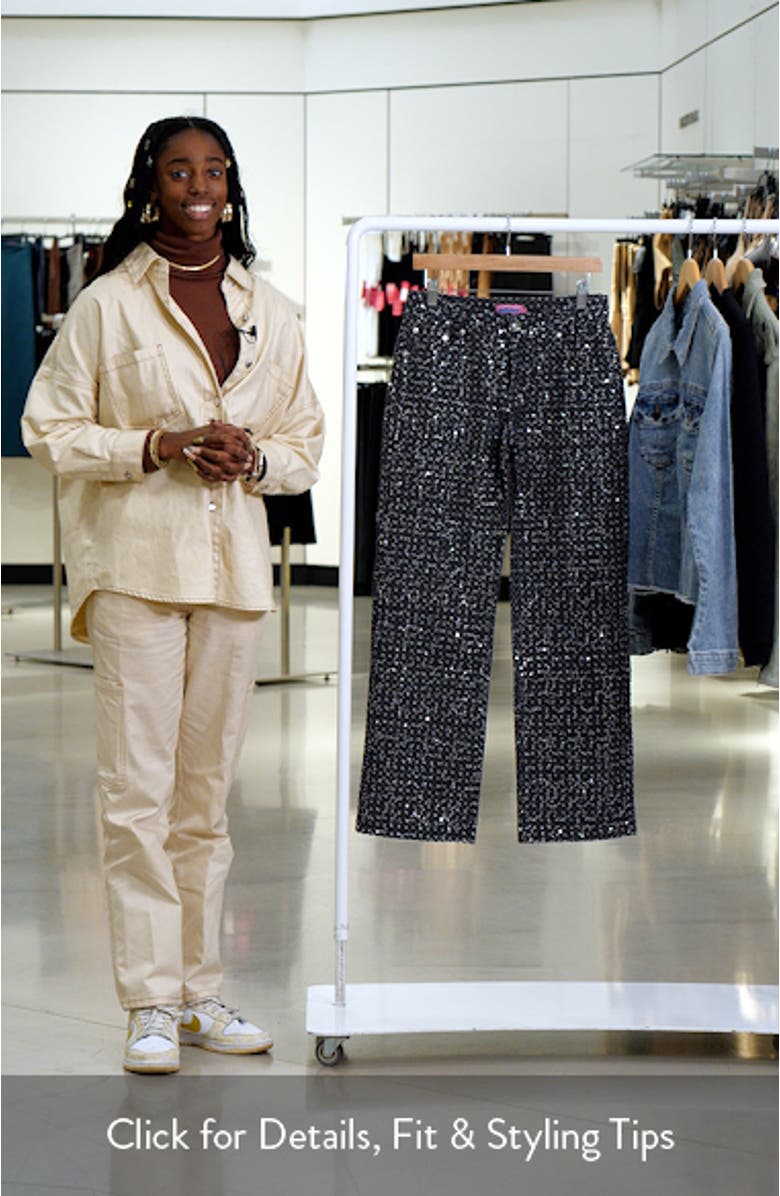 Nyah Sequin Low Rise Wide Leg Jeans, sales video thumbnail