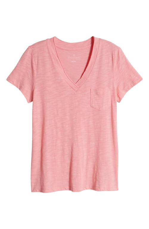 Shop Caslonr Caslon(r) Cotton & Modal V-neck T-shirt In Pink Geranium