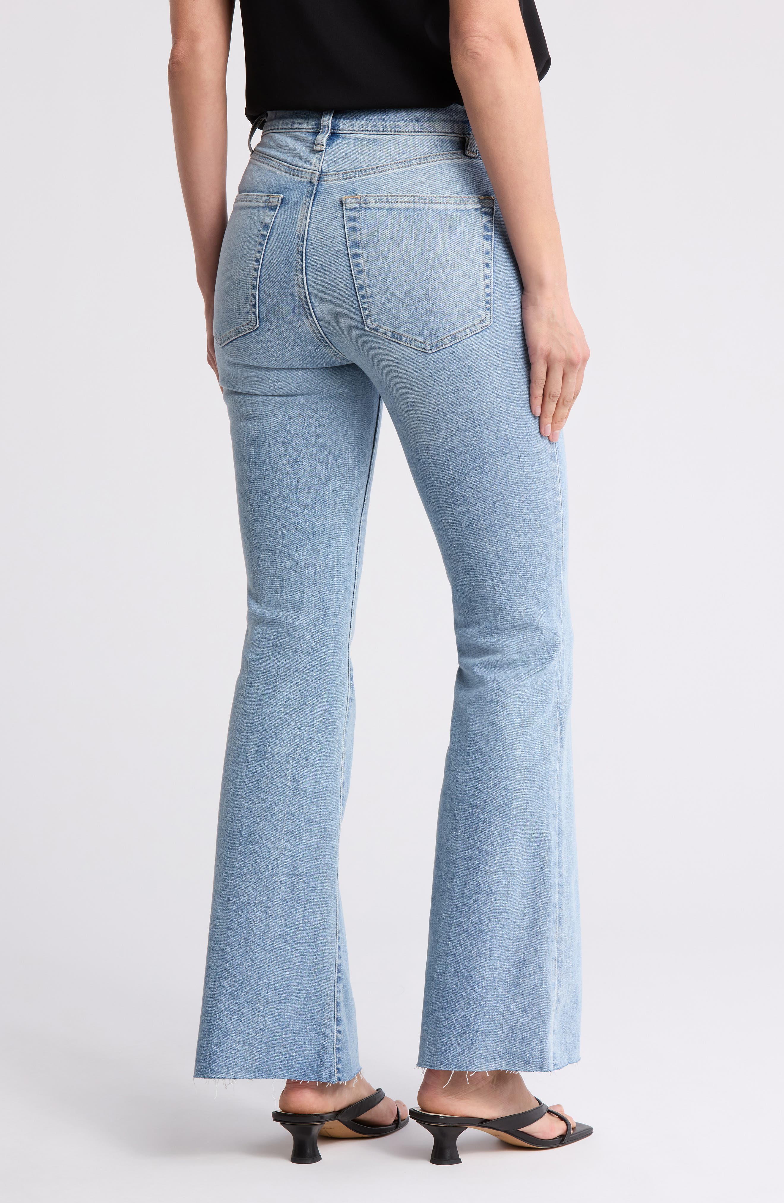 Le Easy Raw Hem Flare Leg Jeans - image 2