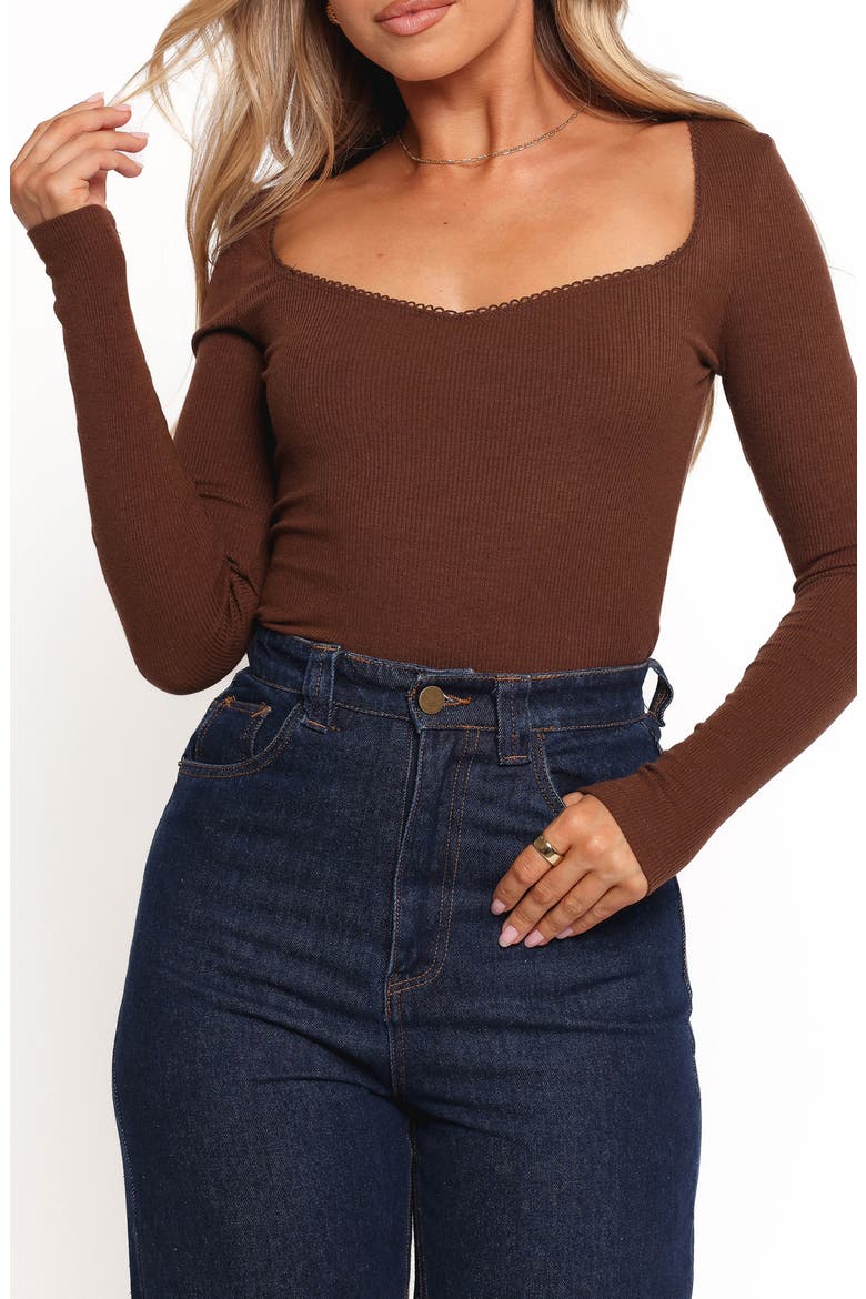 Verona Knit Top, Main, color, BROWN