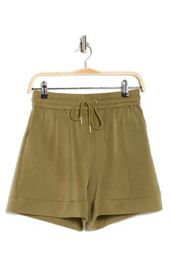 Scotch & Soda Seamed Drawstring Shorts In Green