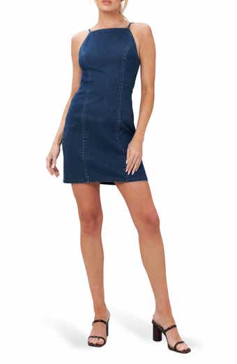 Apron Neck Sleeveless Denim Minidress