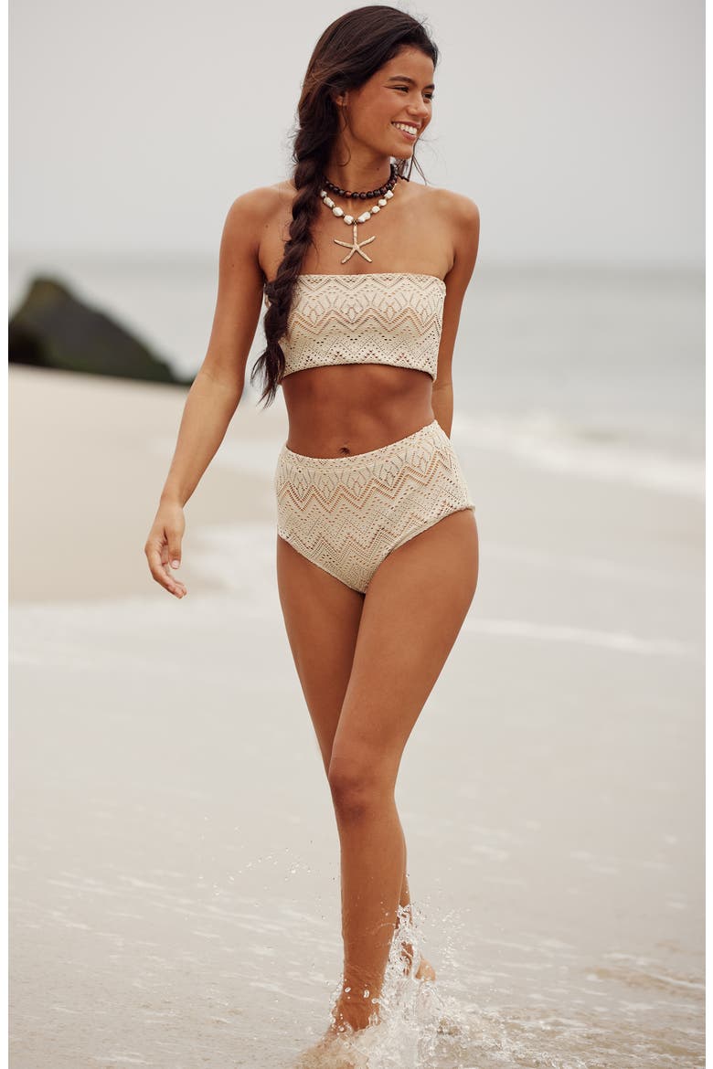 Billie High Waist Bikini Bottoms, Alternate, color, SAND