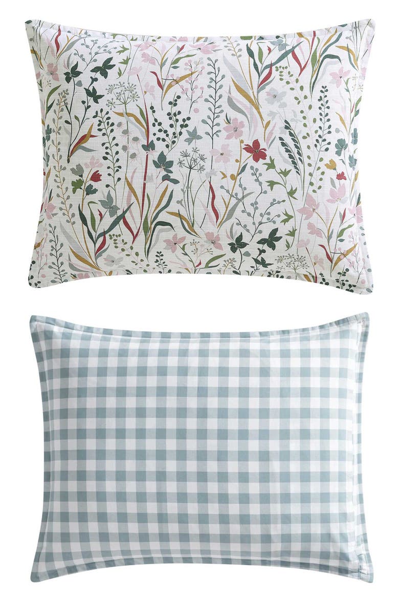 Woodland Forest Cotton Reversible Comforter Set, Alternate, color, WHITE/ GREY/ ROSE PINK