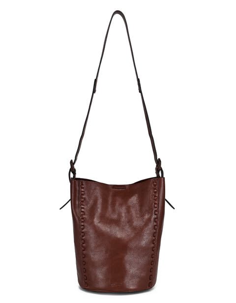 Juniper Genuine Leather Woven Barrel Crossbody Bag