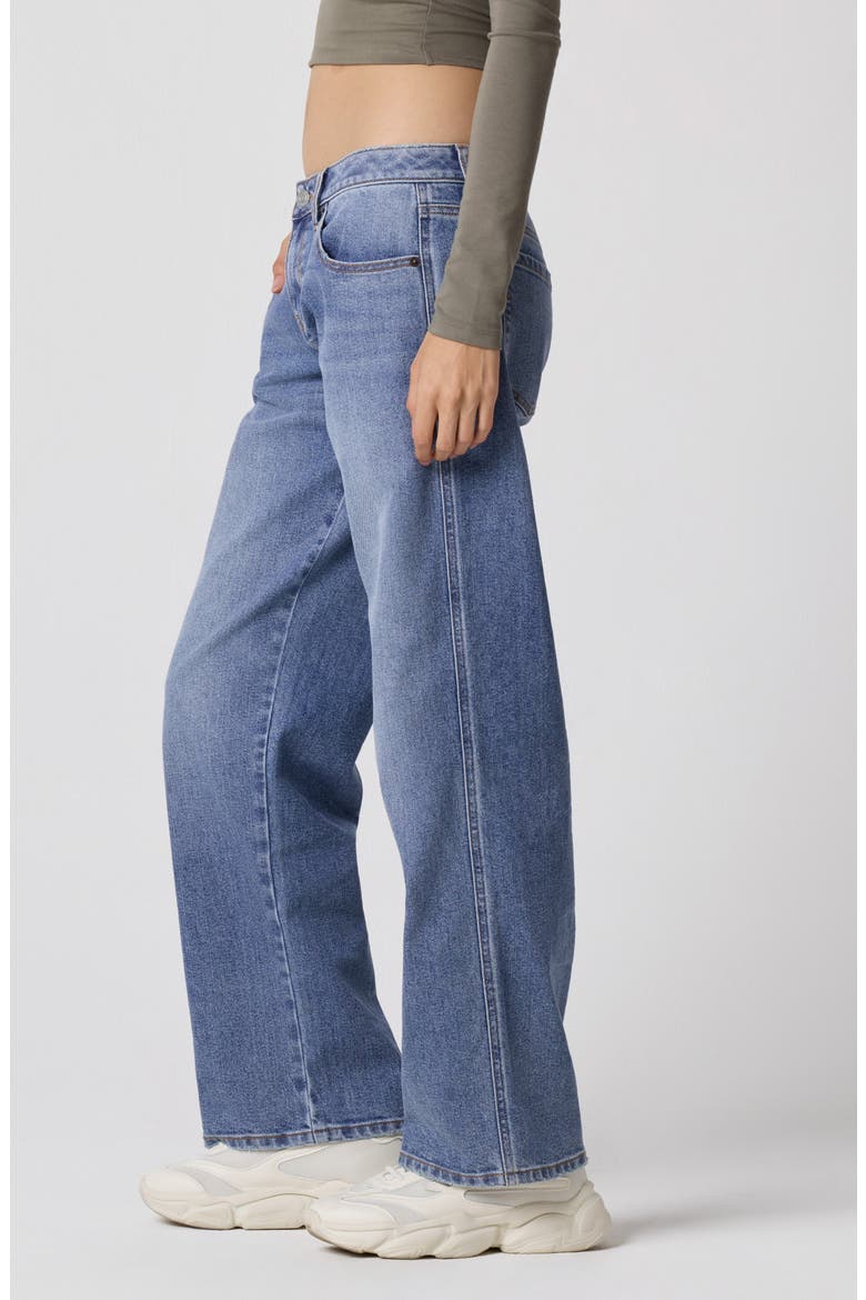 Low Rise Straight Leg Jeans, Alternate, color, MED WASH