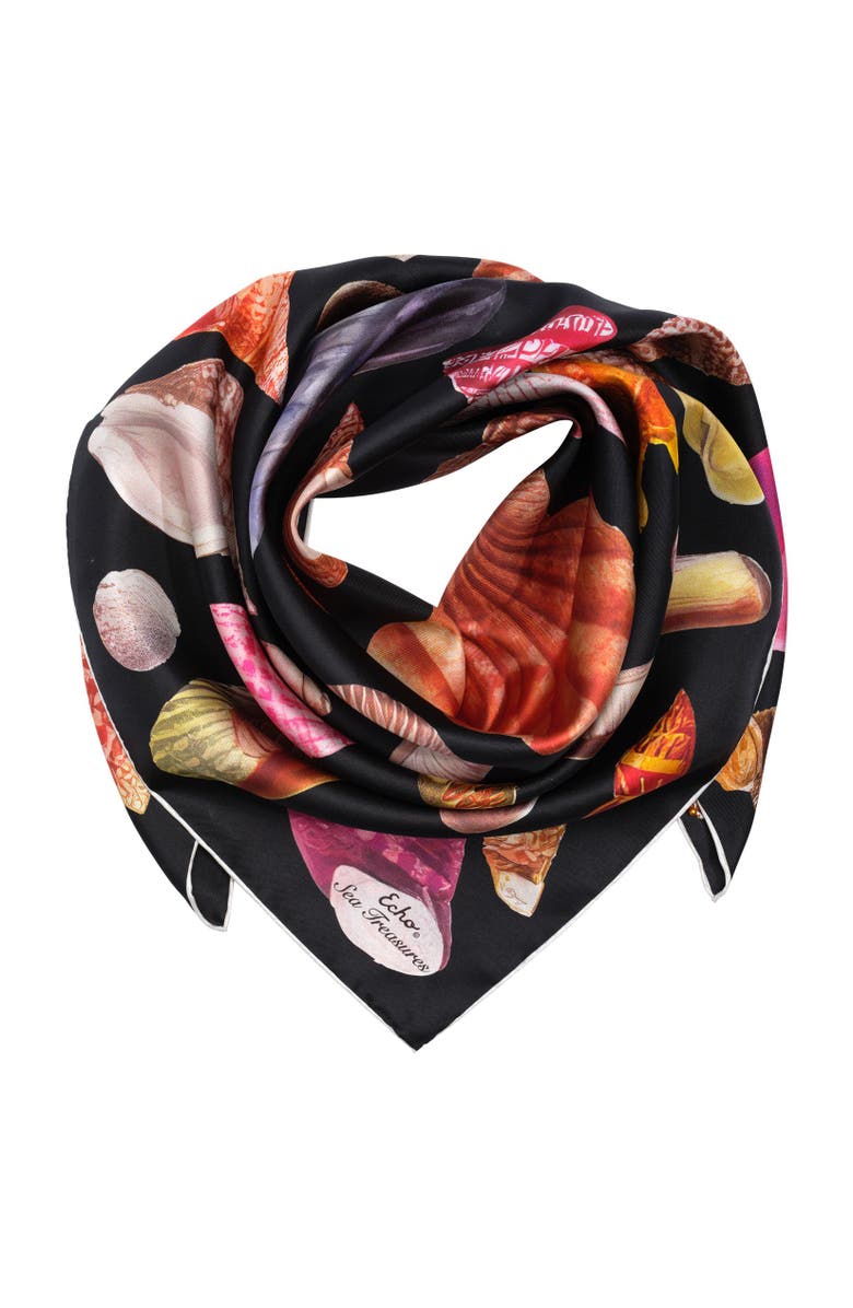 Echo Sea Treasures Scarf, Alternate, color, Black