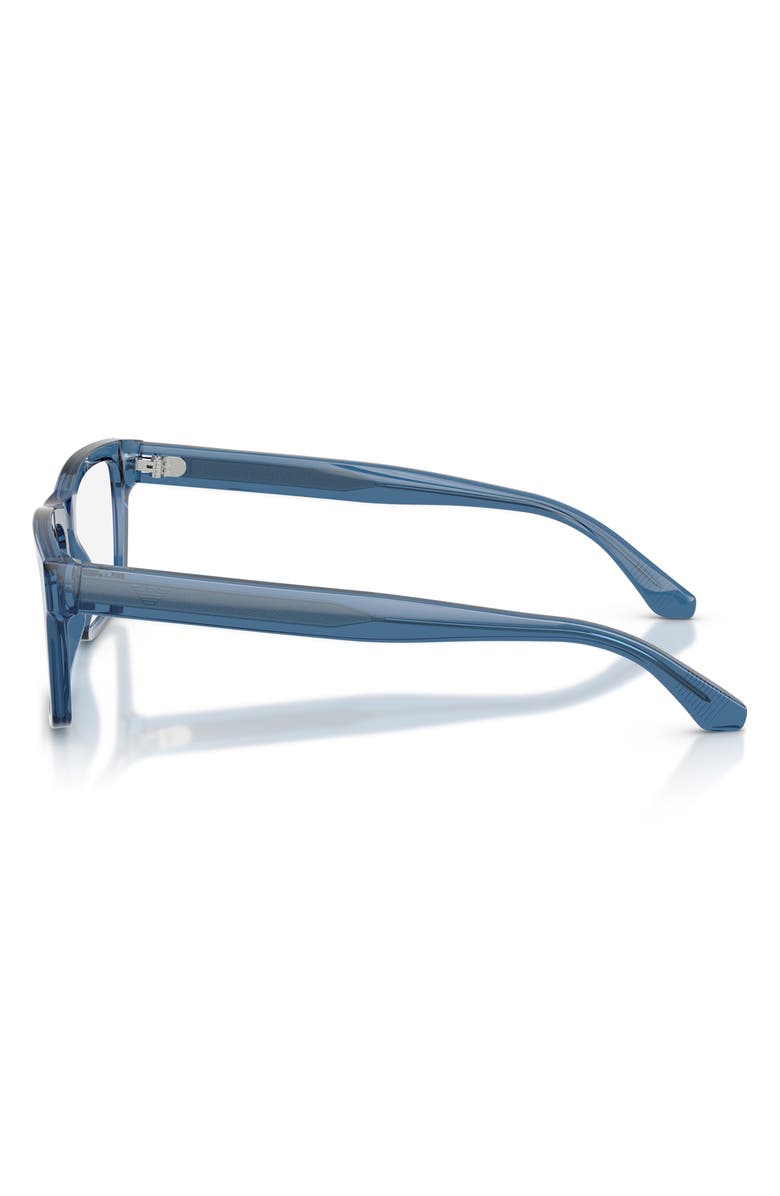 Emporio Armani 57mm Rectangle Optical Glasses, Alternate, color, Shiny Blue / Demo Lens