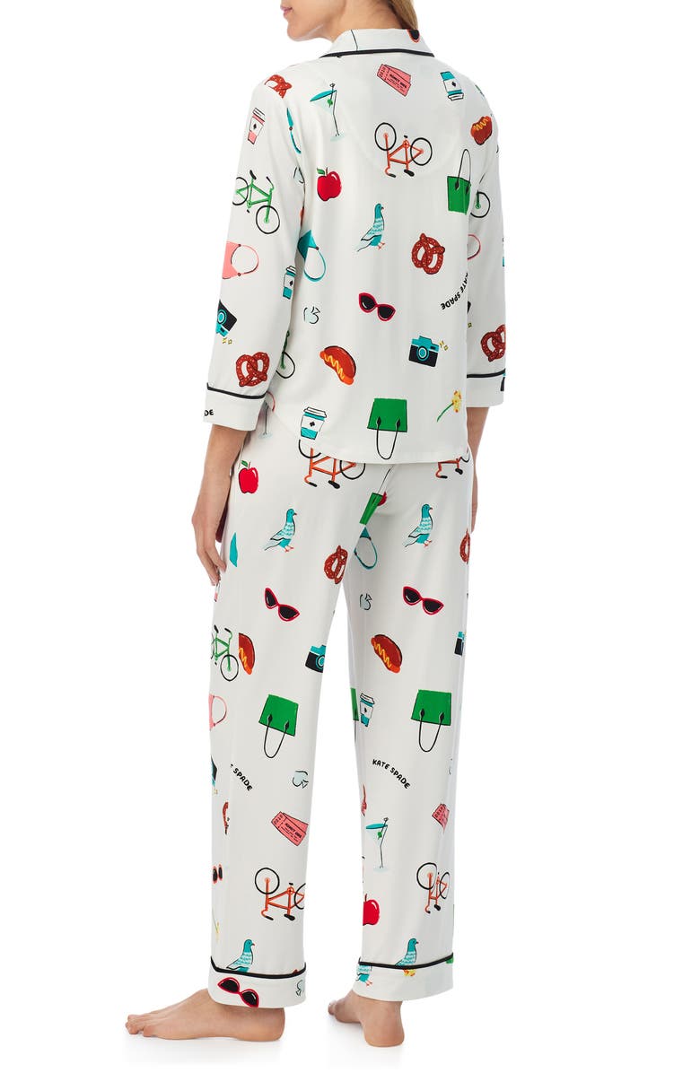 Kate Spade New York print pajamas, Alternate, color, White Novel