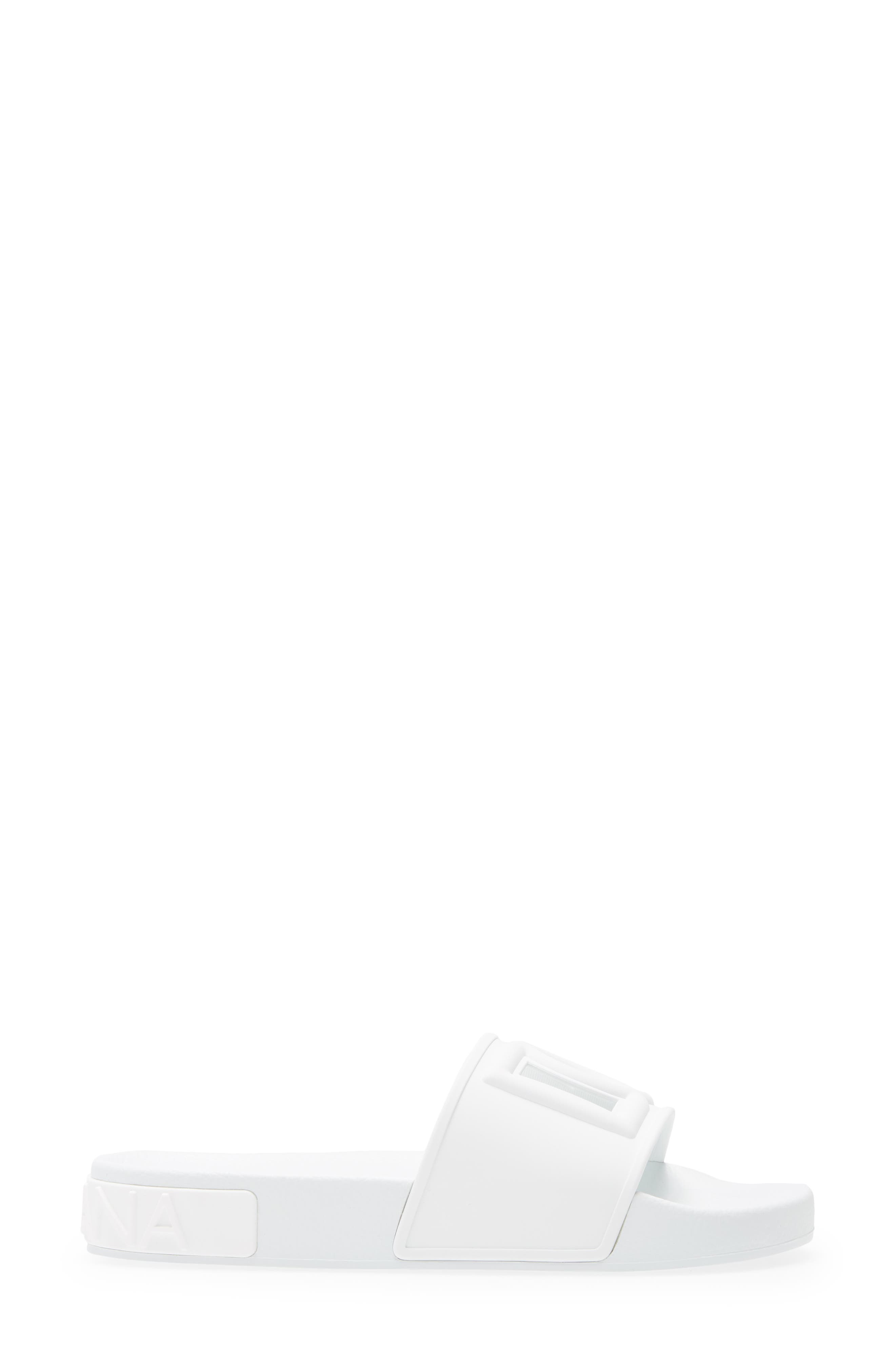 Interlock Slide Sandal, Alternate, color, WHITE