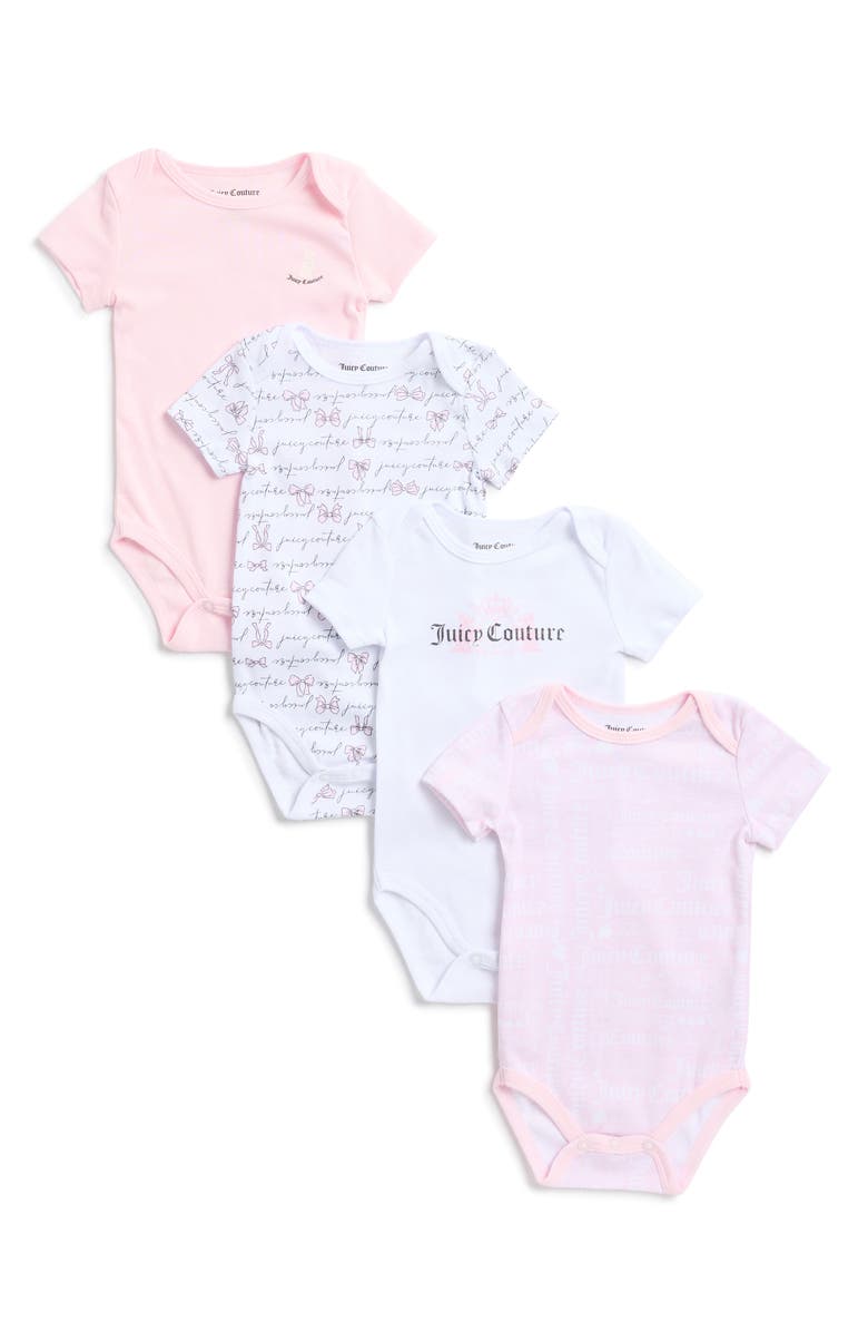 Juicy Couture 4-Pack Assorted Bodysuits, Main, color, 