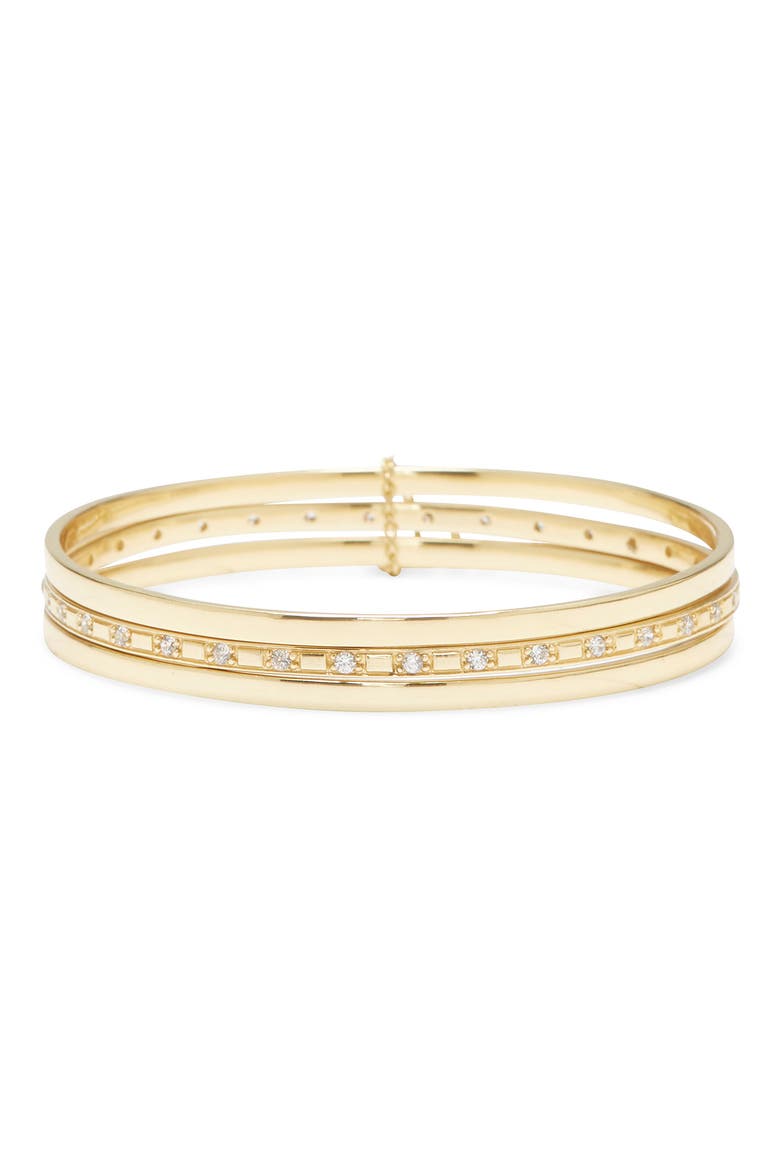 Set of 3 Bangle Bracelets, Main, color, GOLD/ CRYSTAL