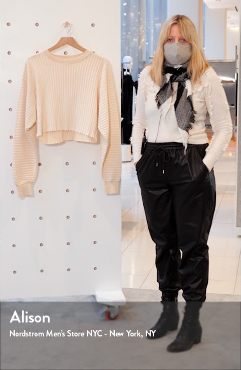 Oversize Crop Ribbed French Terry Sweatshirt, sales video thumbnail