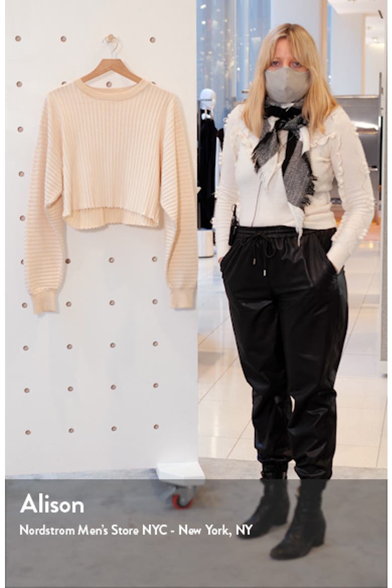 Oversize Crop Ribbed French Terry Sweatshirt video