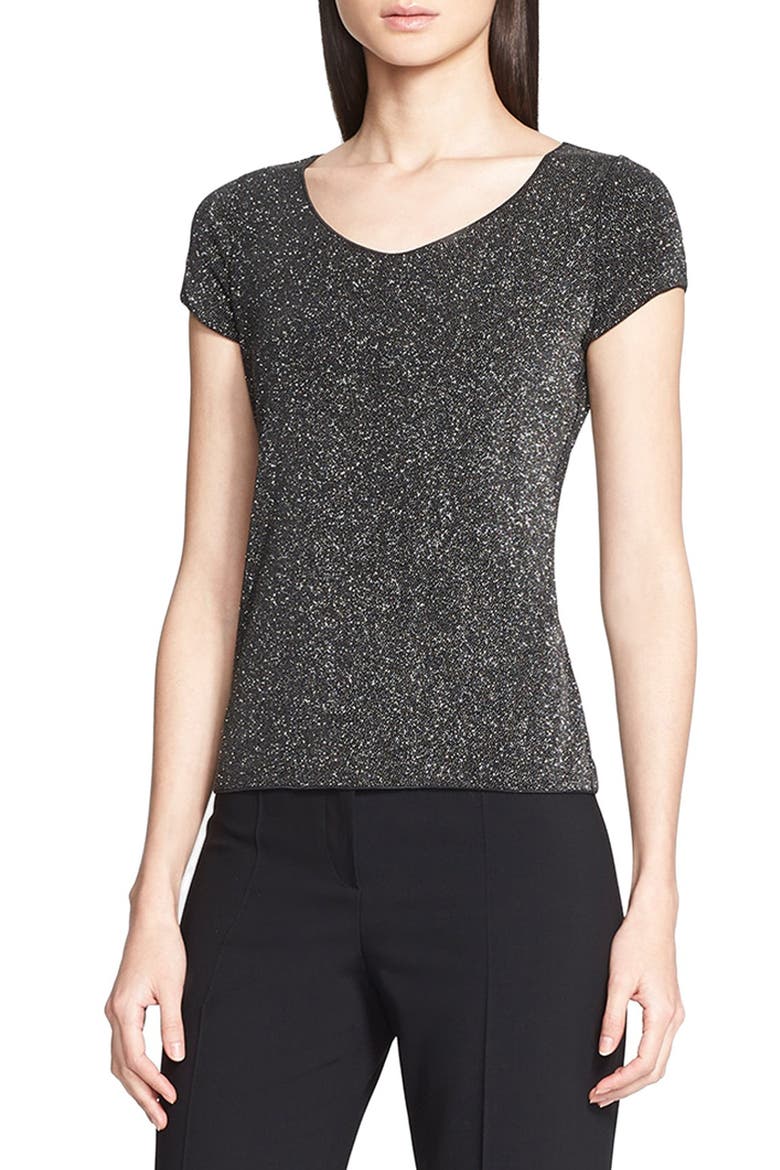Cap Sleeve Glitter Jersey Top, Main, color, MULTI
