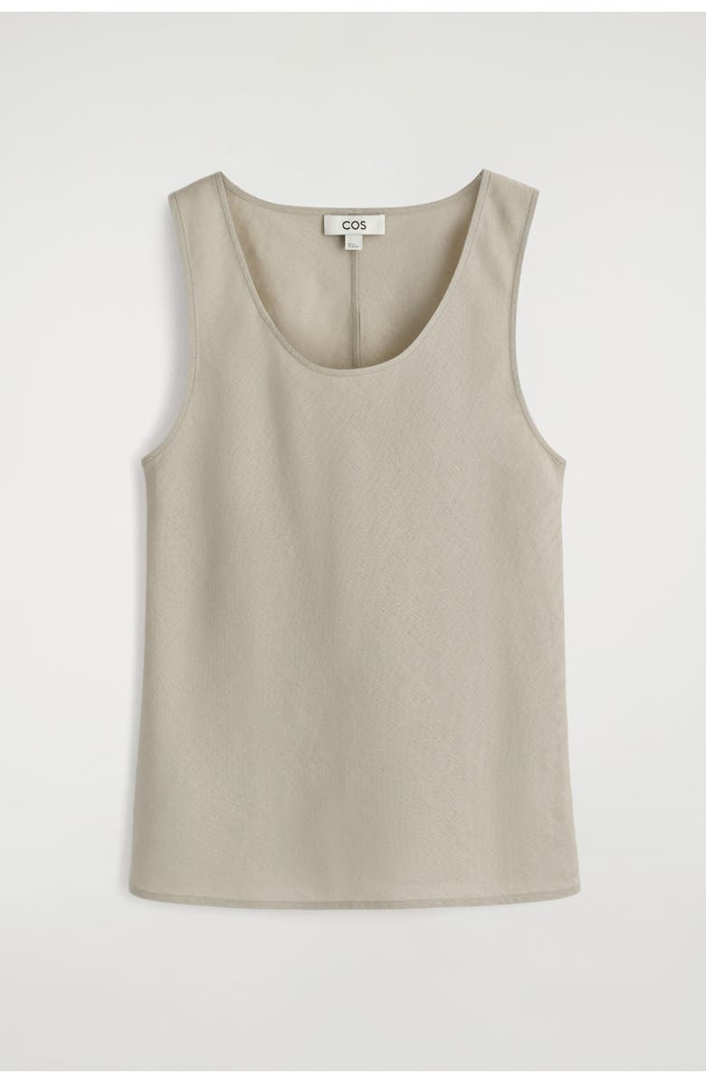 COS Linen Tank Top, Alternate, color, Beige