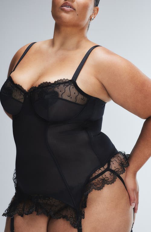 Savage X Fenty Loveline Undewire Basque In Black Caviar