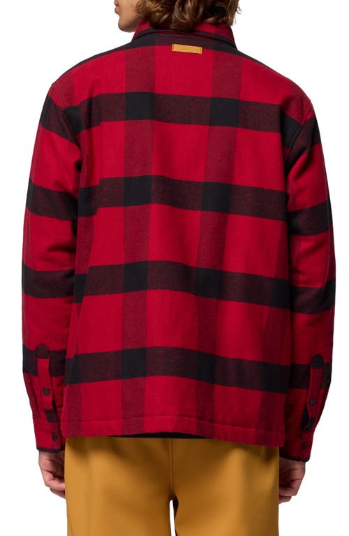 Columbia High Cascades Plaid Shirt Jacket In Red