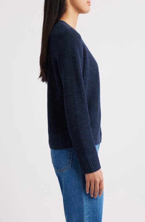 Faherty Miramar Linen & Cotton Cardigan In Blue
