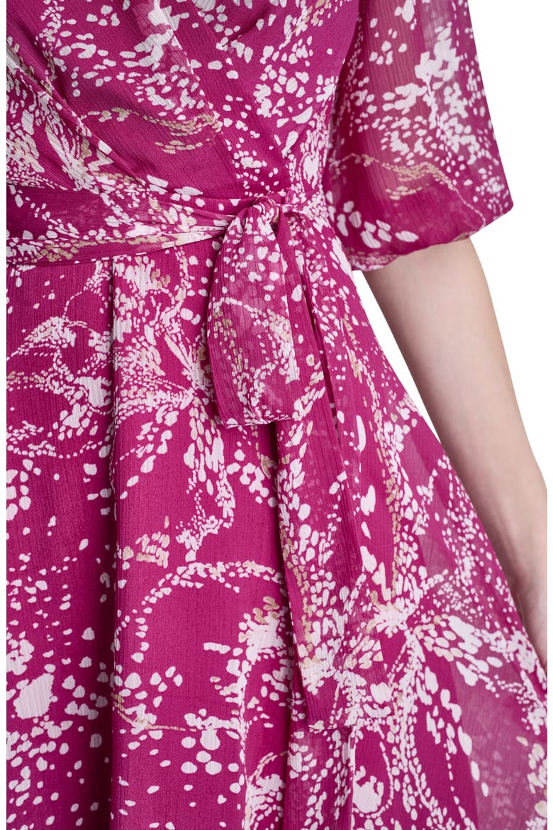 Faux Wrap Chiffon Dress, Alternate, color, AFRICAN VIOLET