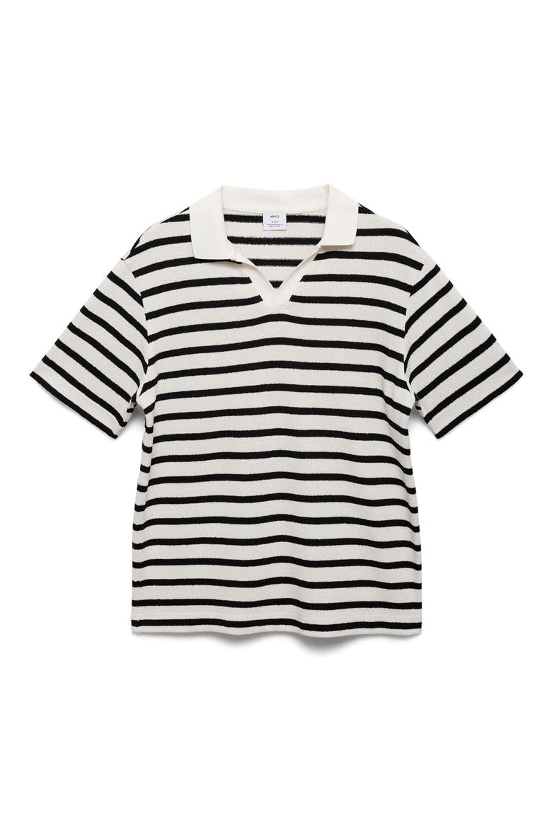 Stripe Slub Polo, Alternate, color, OFF WHITE