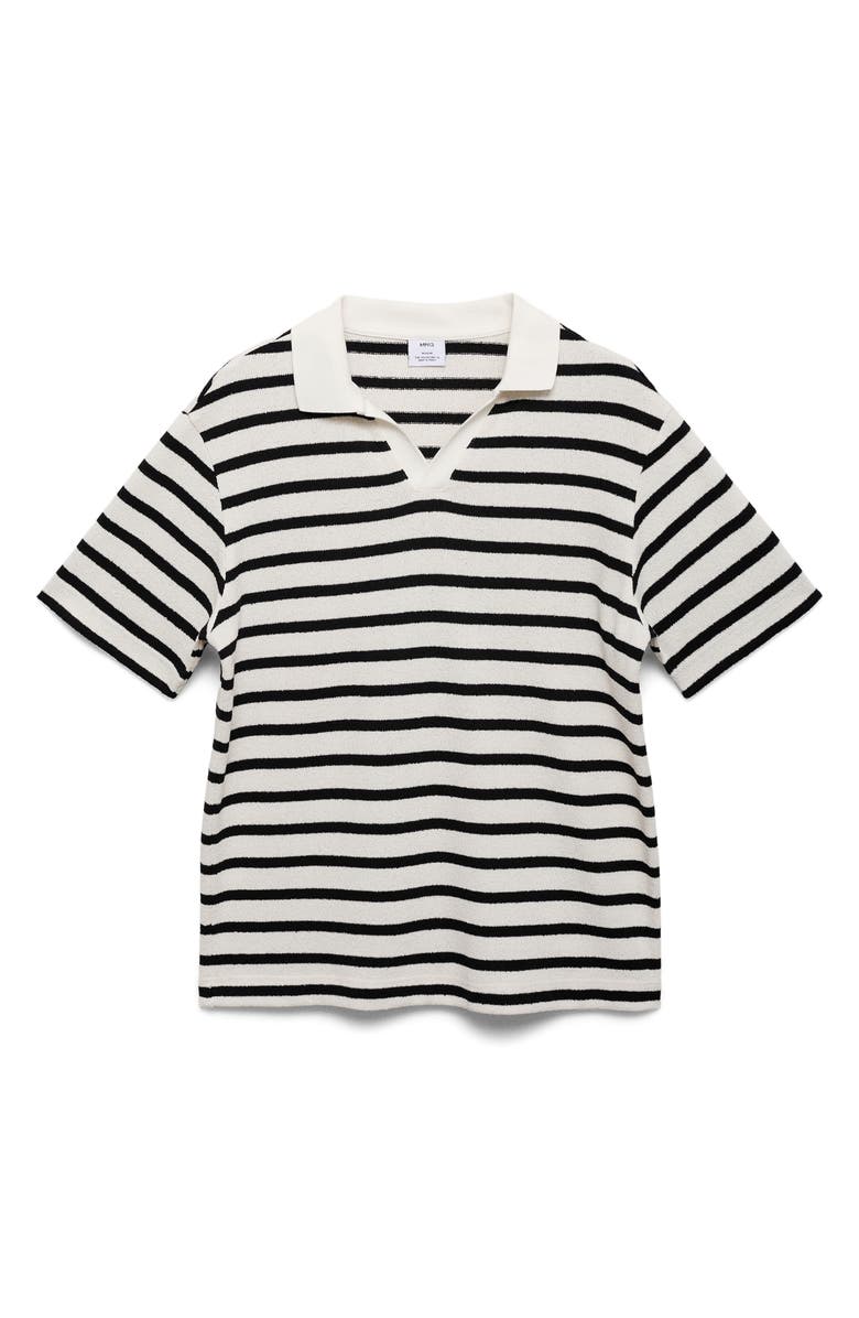 MANGO Stripe Slub Polo, Alternate, color, Off White