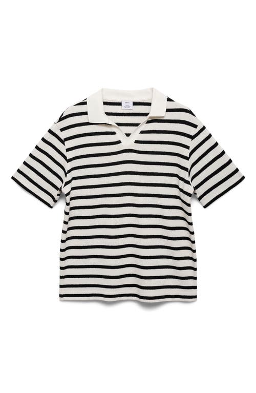 Mango Stripe Slub Polo In Multi