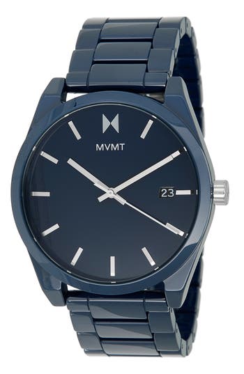 Mvmt Watches Element Ceramic Bracelet Watch, 43mm In Midnight Blue