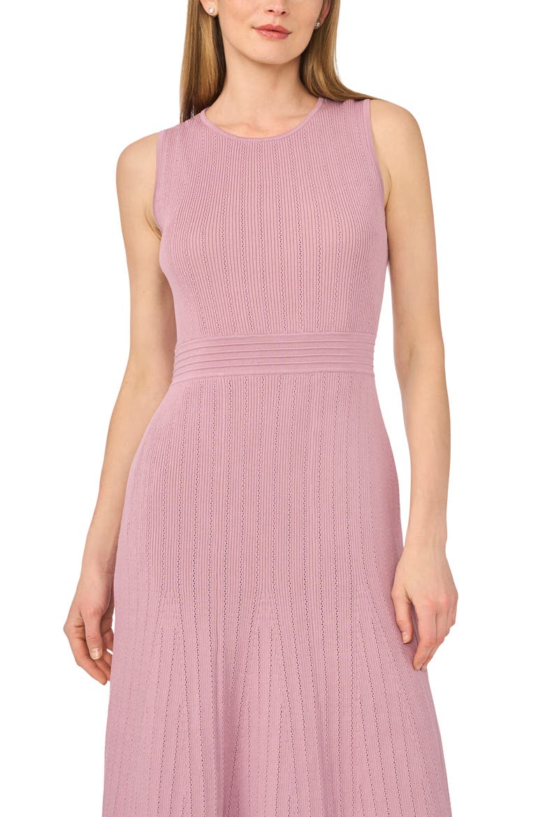 Sleeveless Pointelle A-Line Sweater Dress, Alternate, color, ORCHID