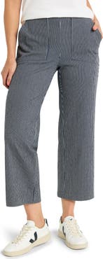 NIC+ZOE All Day Stripe Crop Wide Leg Pull-On Jeans