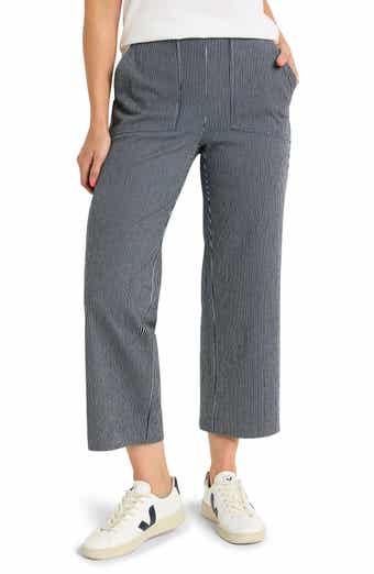 NIC+ZOE All Day Stripe Crop Wide Leg Pull-On Jeans