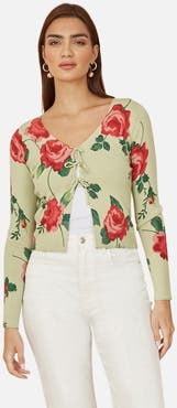 Yumi Long Sleeve V-Neck Tie Front Cardigan