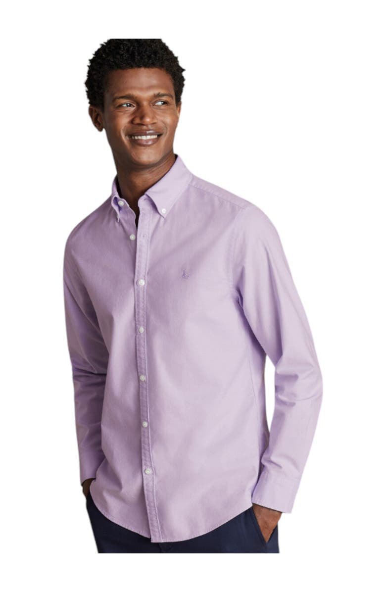 Charles Tyrwhitt Slim Fit Button-Down Washed Oxford Shirt, Alternate, color, Lilac Purple