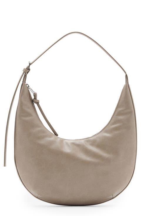 Medium Oval Faux Leather Shoulder Bag