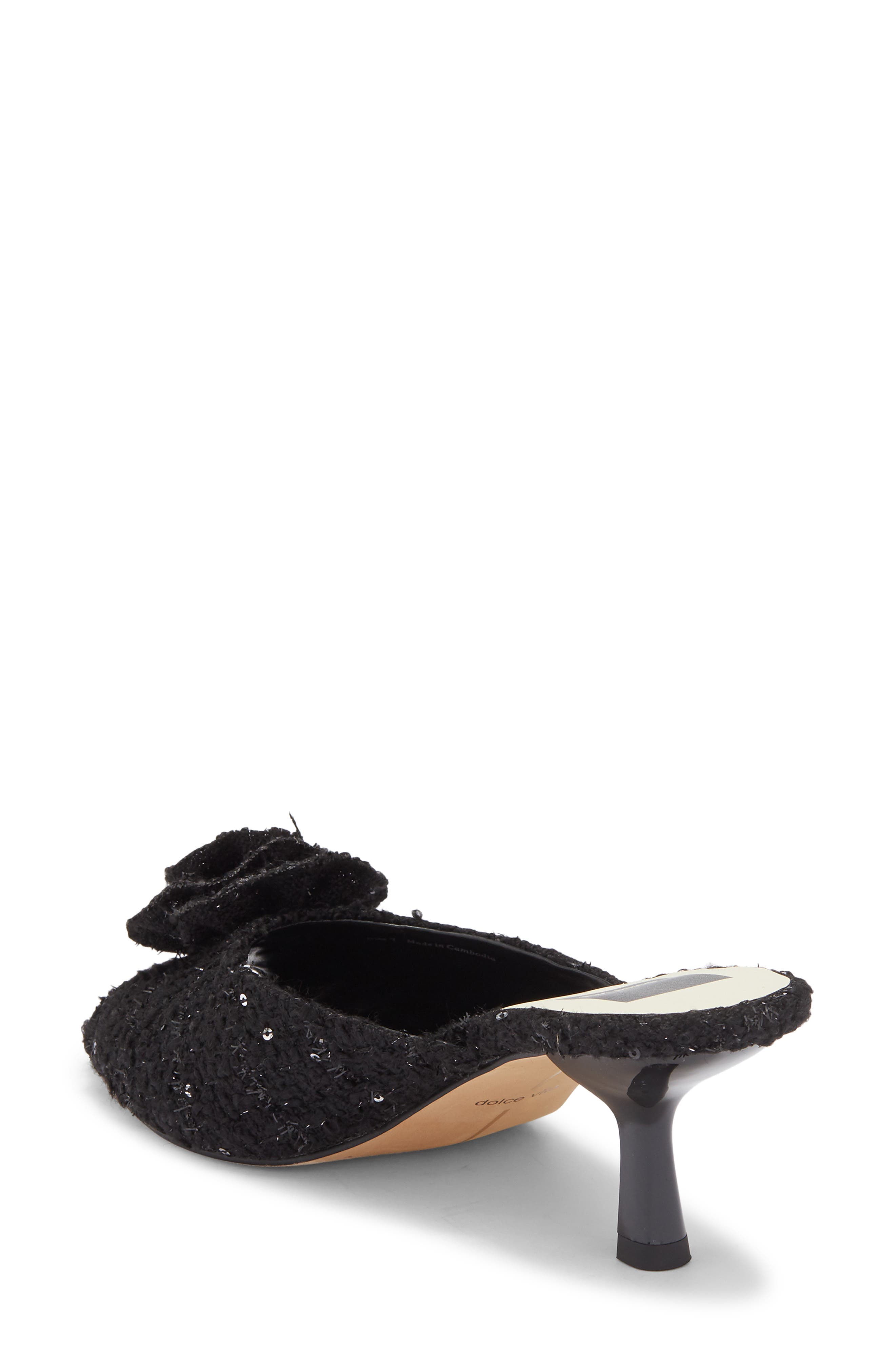 Dolce Vita Cloris Rosette Peep Toe Mule, Alternate, color, Black Sequin