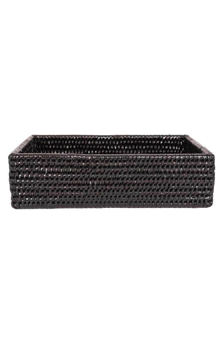 Artifacts Trading Company<sup>™</sup> Artifacts Rattan Guest Towel - Rectangular Napkin Holder, Alternate, color, Tudor Black