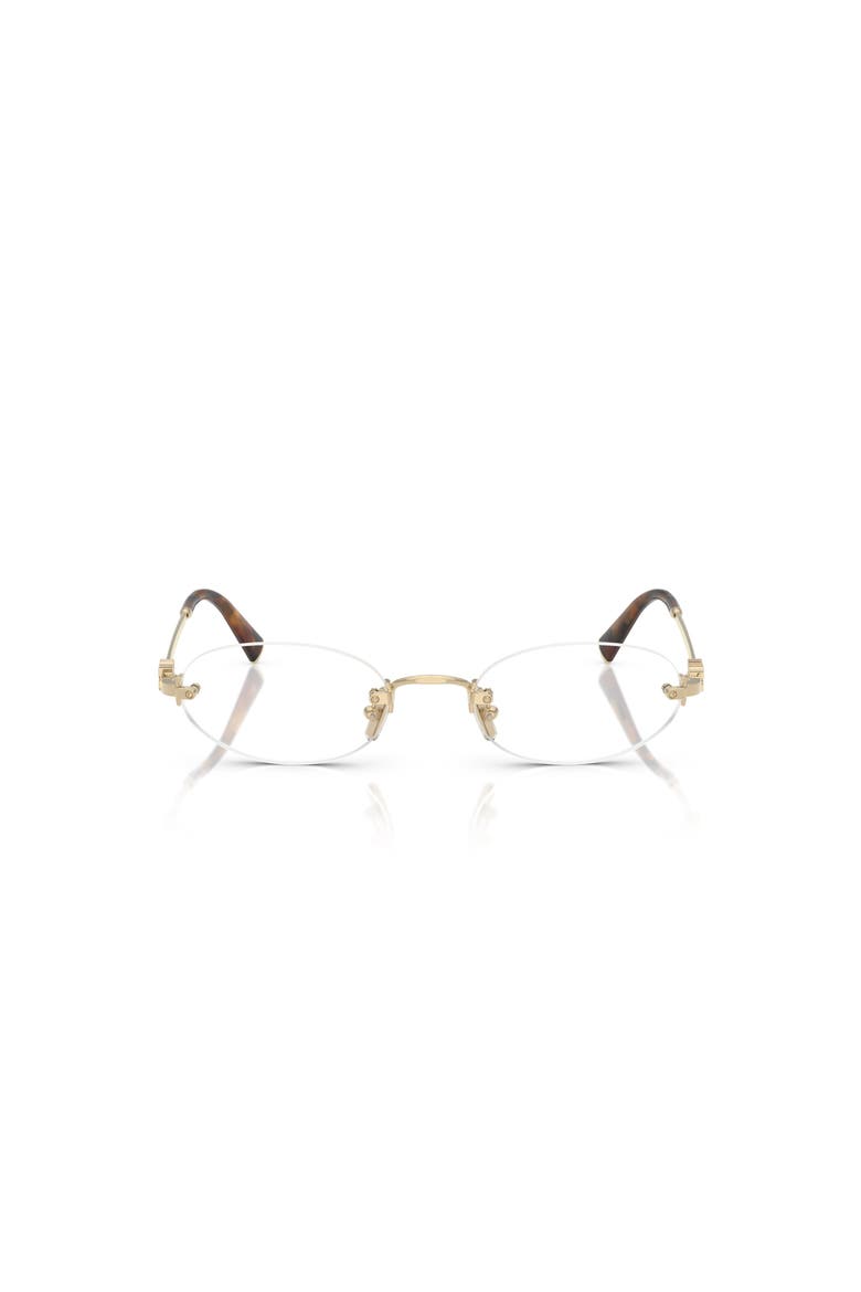 51mm Oval optical glasses, Alternate, color, Gold/ Tortoise