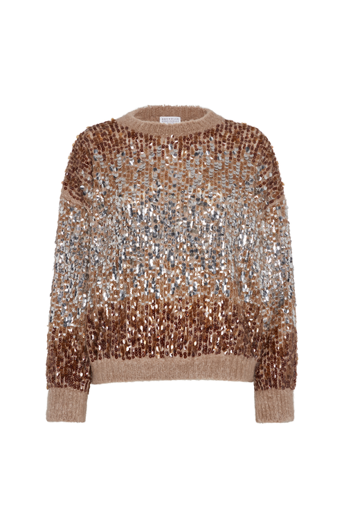 Brunello Cucinelli Women Mohair Sweater In Brown