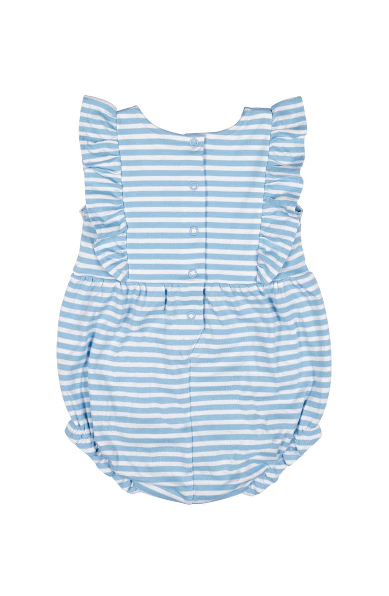 Florence Eiseman Stripe Knit Romper With Heart Cherries, Alternate, color, Blue/White