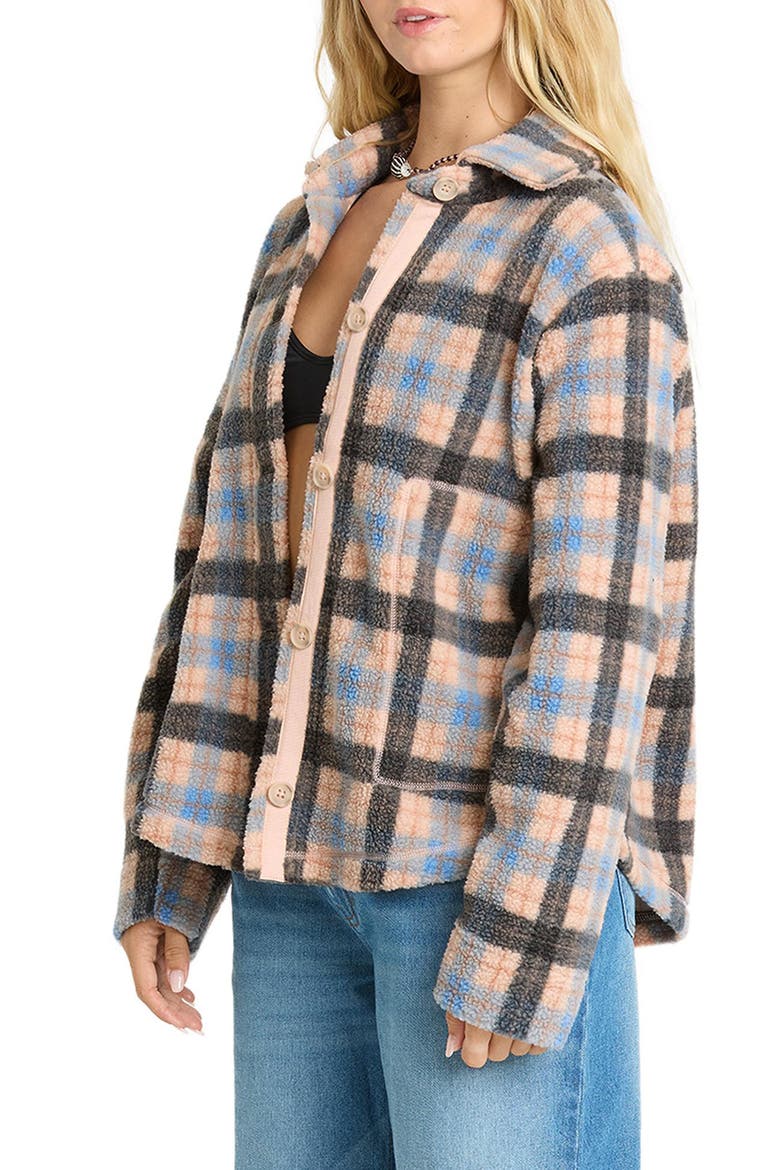 Breezy Sherpa Shacket, Alternate, color, BLUE BELL